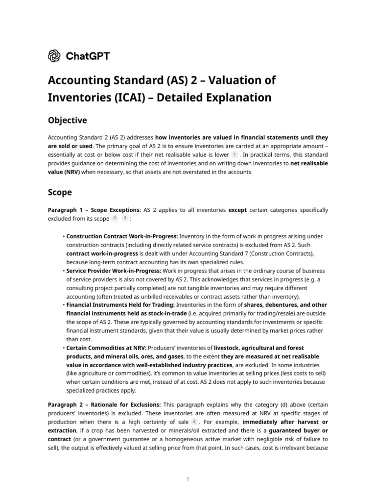 AS 2: Inventory Valuation Explained | PDF | Cost Of Goods Sold | Inventory