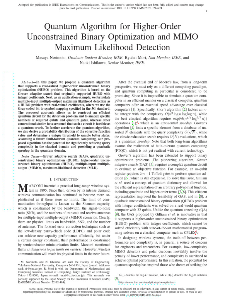 Quantum Algorithm For Higher-Order Unconstrained Binary Optimization ...