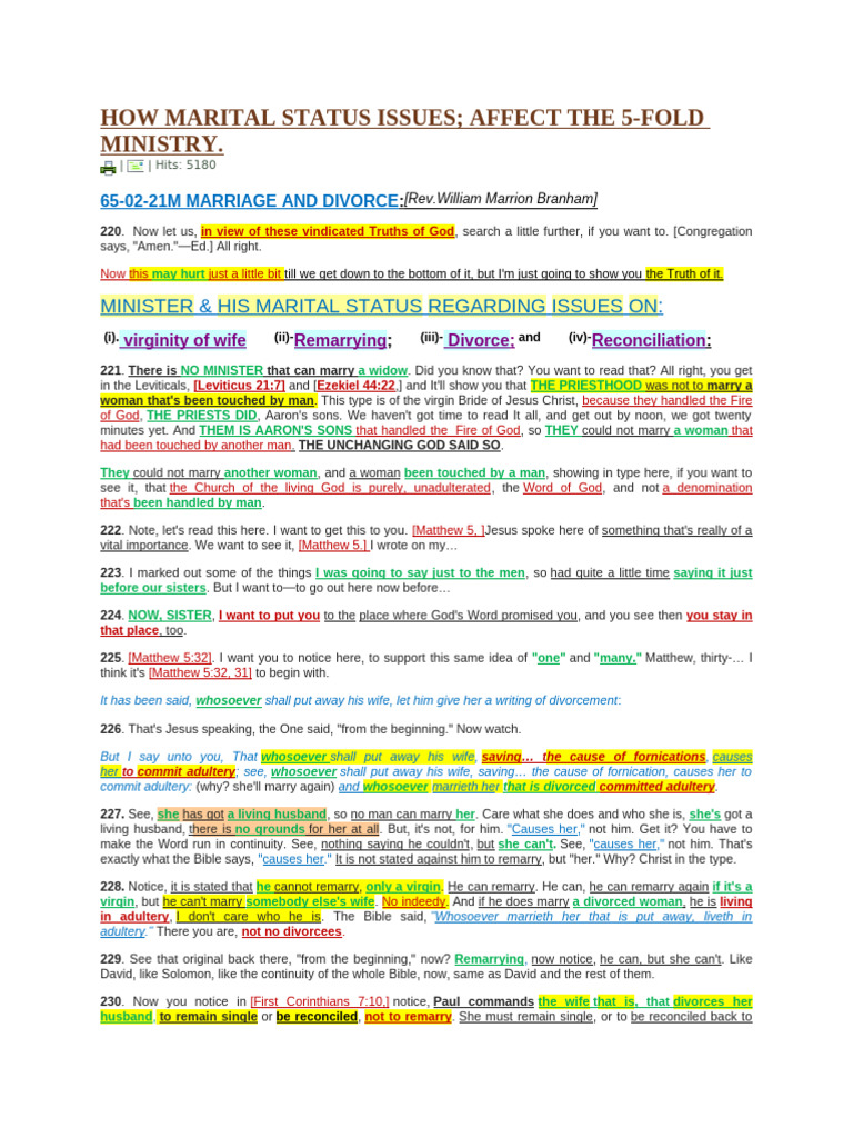 How Marital Status Issues | PDF | Religious Belief And Doctrine