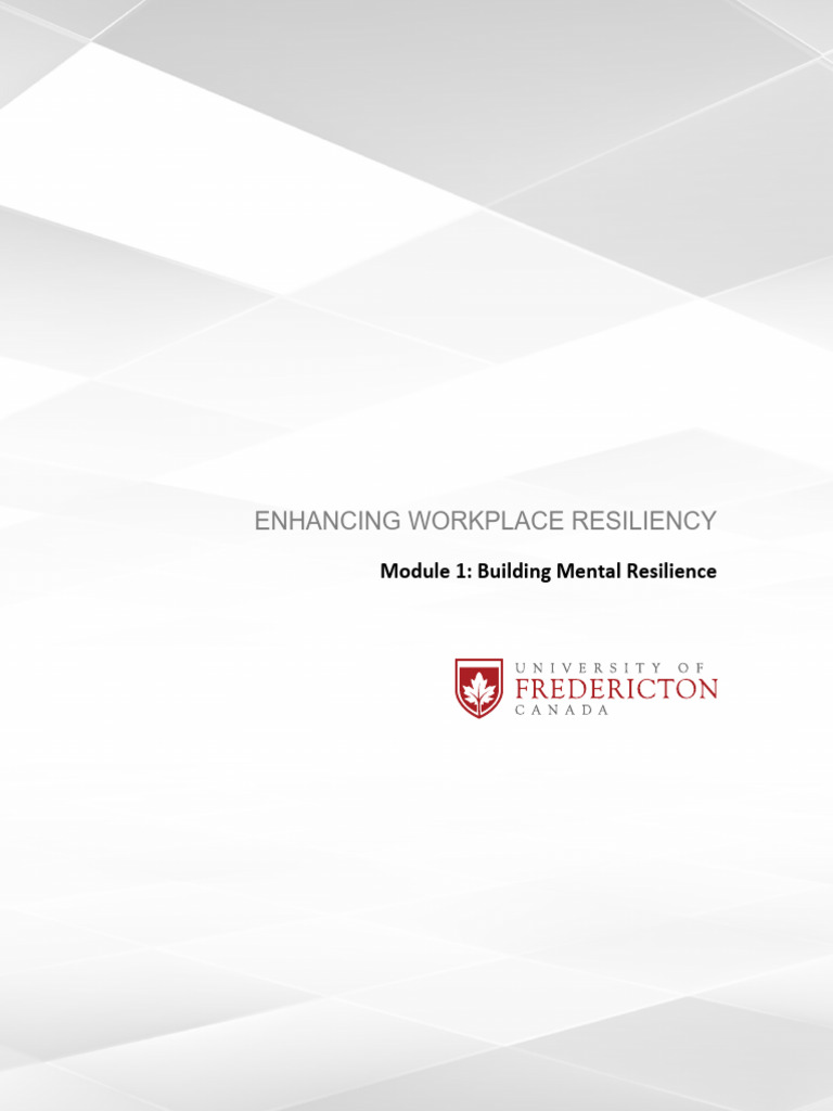 Building Mental Resilience at Work | PDF | Stress (Biology ...