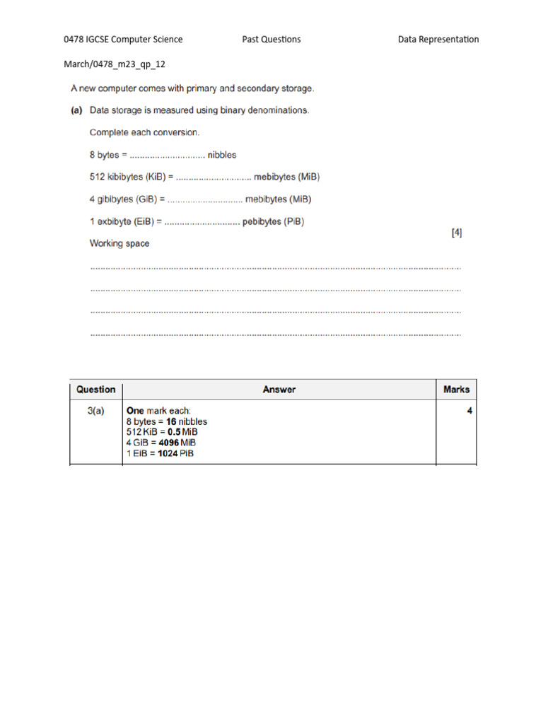 IGCSE Computer Science Past Papers | PDF