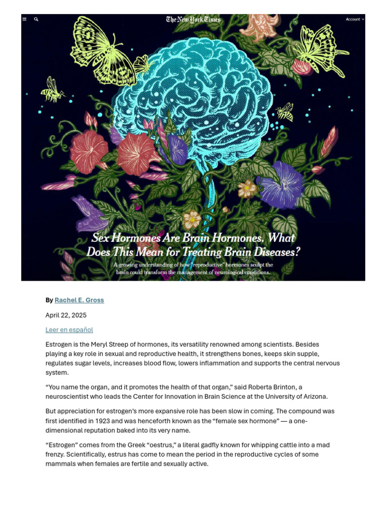 Sex Hormones Are Brain Hormones. What Does This Mean For Treating Brain ...