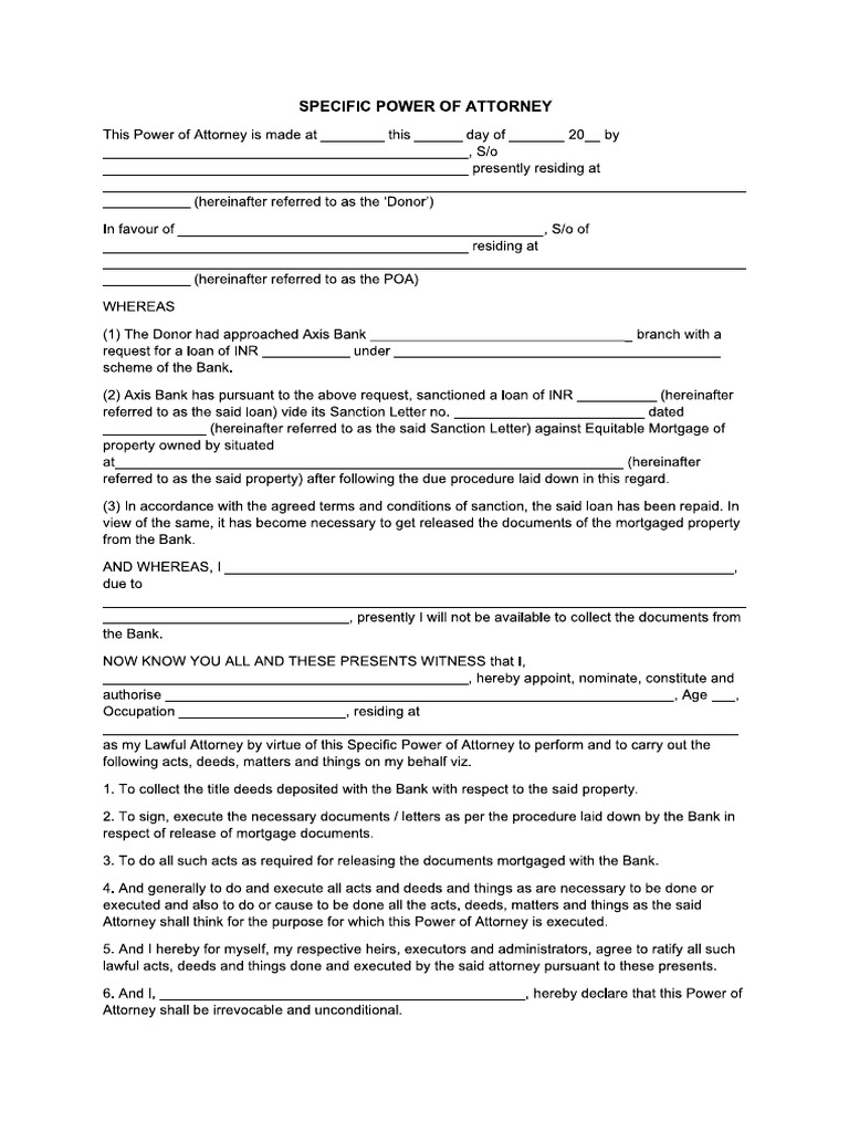 SPOA Draft Deed 2 | PDF