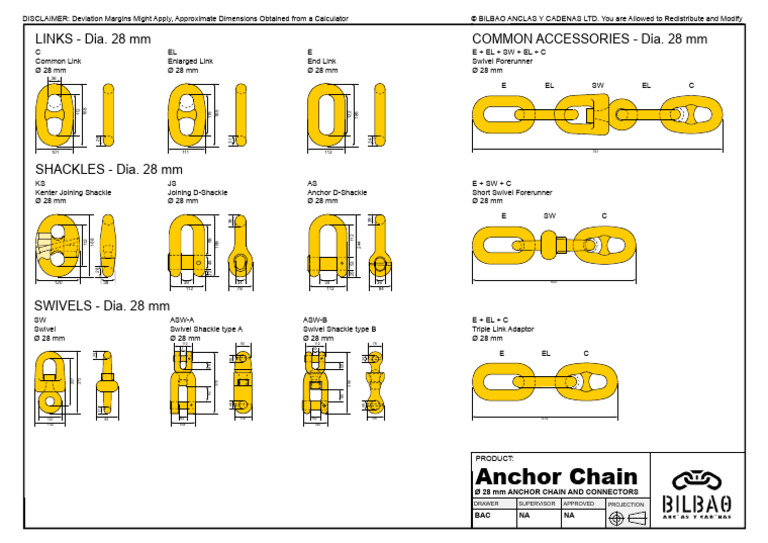 28 MM Anchor Chain Components - Bilbao Anclas y Cadenas | PDF