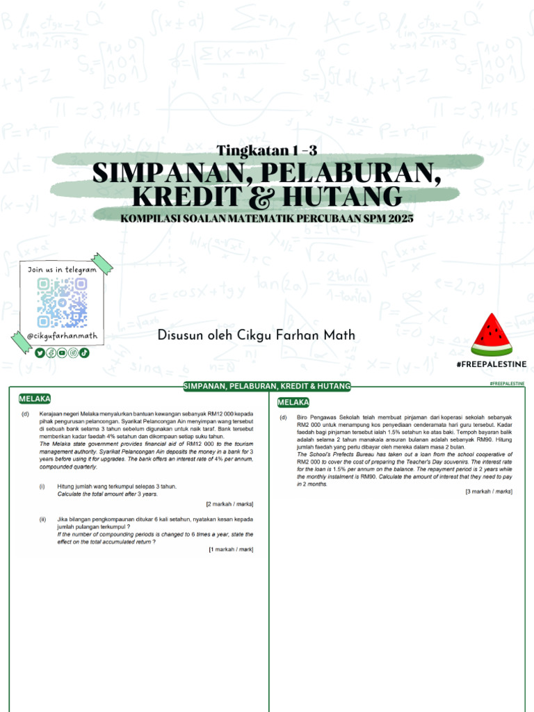 21 SIMPANAN, PELABURAN, KREDIT & HUTANG by @cikgufarhanmath | PDF