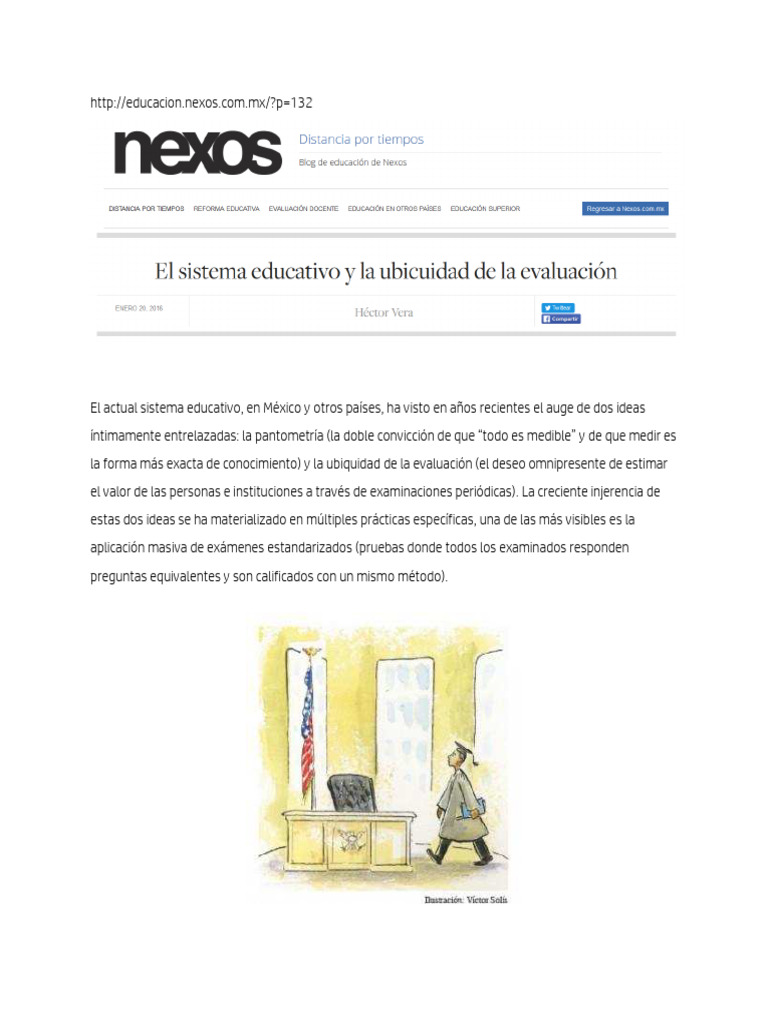El Sistema Educativo y La Ubicuidad de La Evaluación Vera Artículo ...