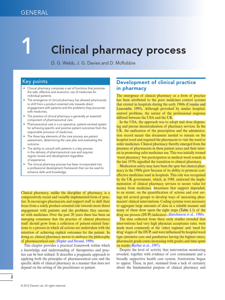 Clinical Pharmacy: Enhancing Patient Care | PDF | Pharmacy | Pharmacist