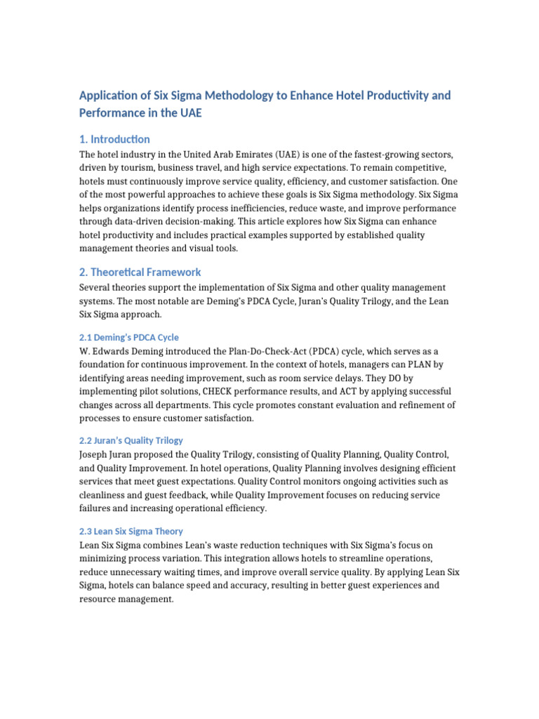 Enhancing UAE Hotel Performance with Six Sigma | PDF | Six Sigma ...