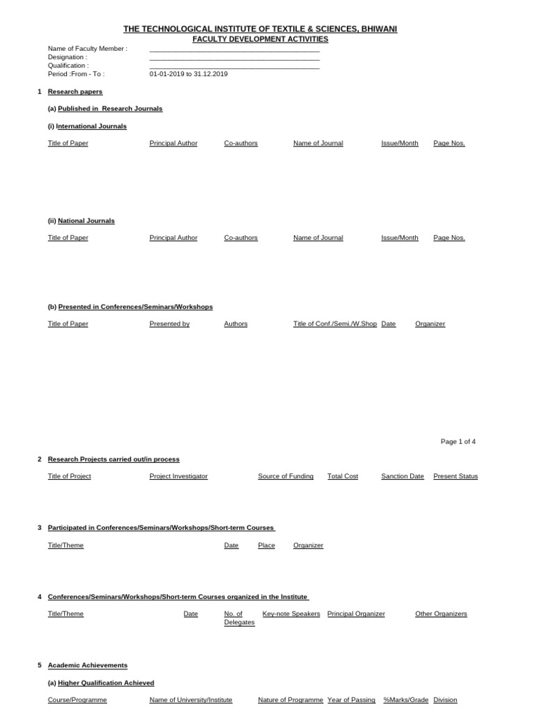 Faculty Development Activities Report | PDF | Thesis | Academic Degree