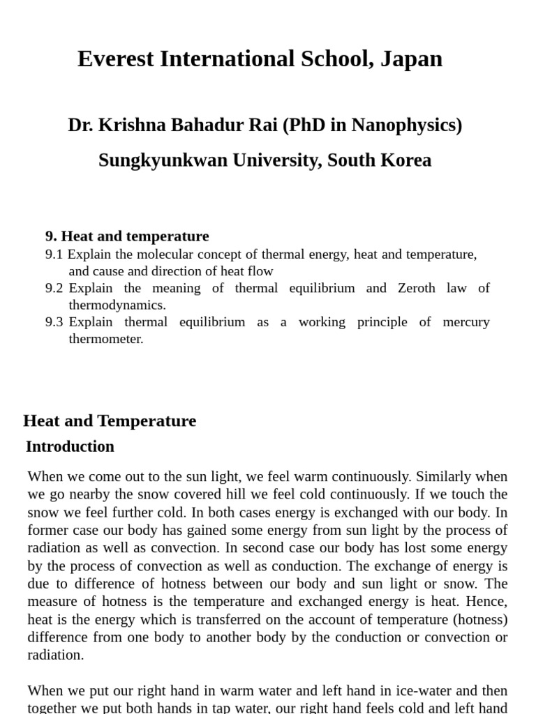 Understanding Heat and Temperature Concepts | PDF | Temperature ...