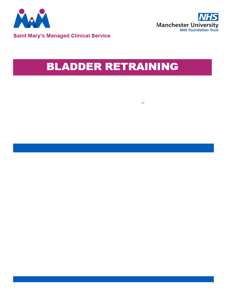 SMPIL 24 029 Bladder Retraining | PDF | Urinary Incontinence ...