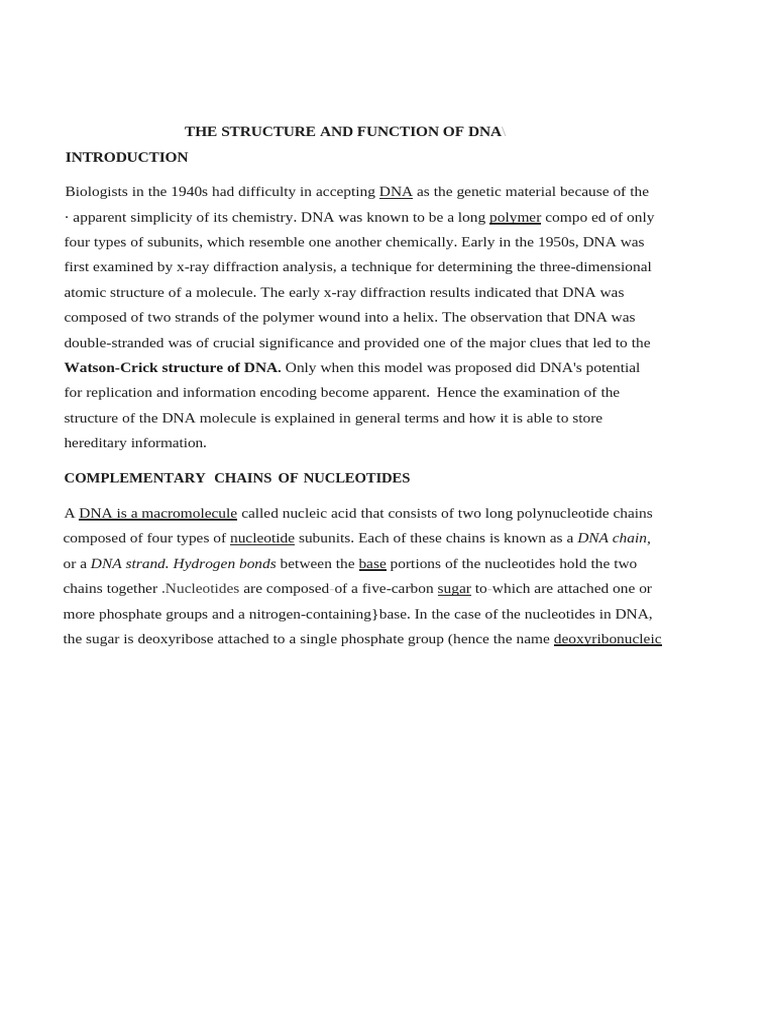 Understanding DNA Structure and Function | PDF | Dna | Base Pair