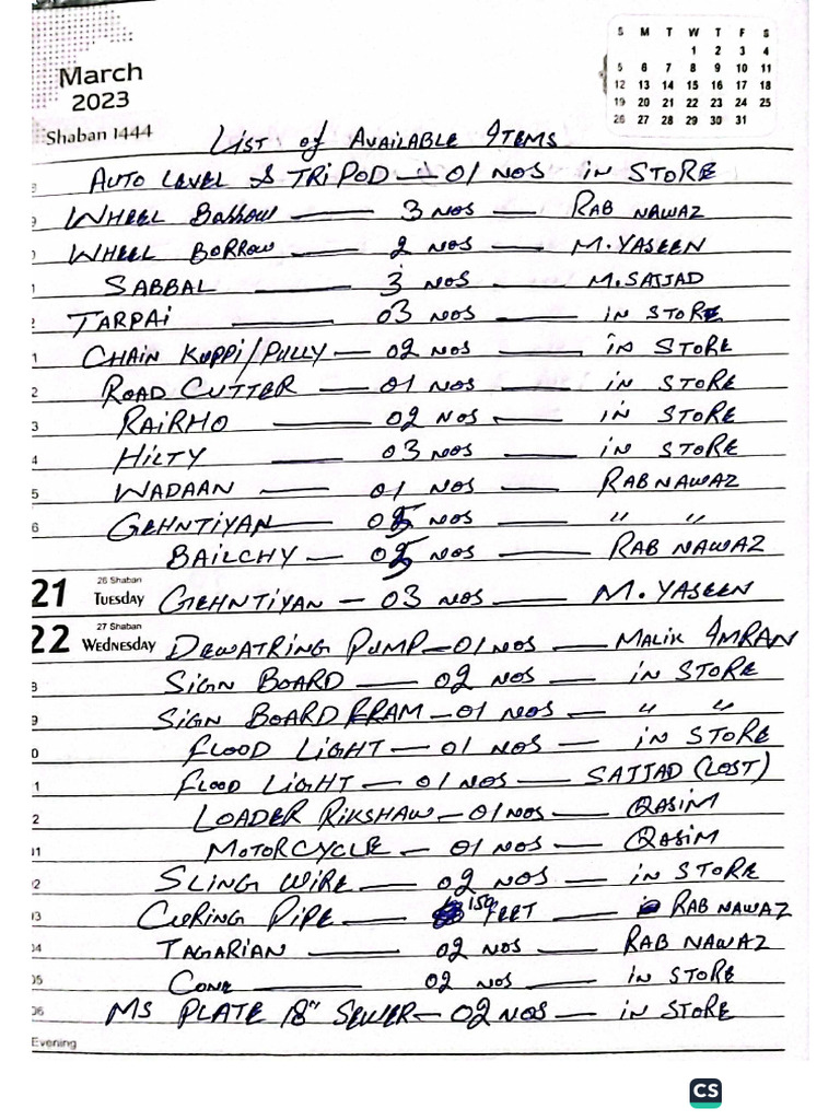 In Store Material List | PDF