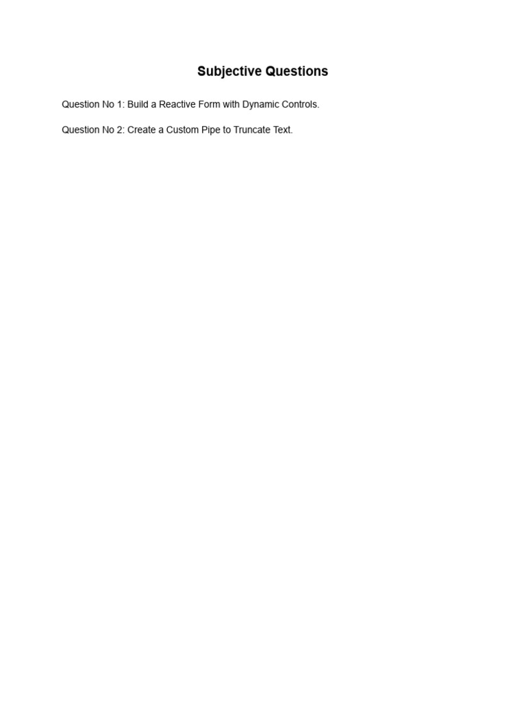 Angular Subjective Questions | PDF