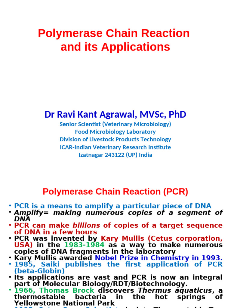 PCR Techniques and Applications Explained | PDF | Polymerase Chain ...