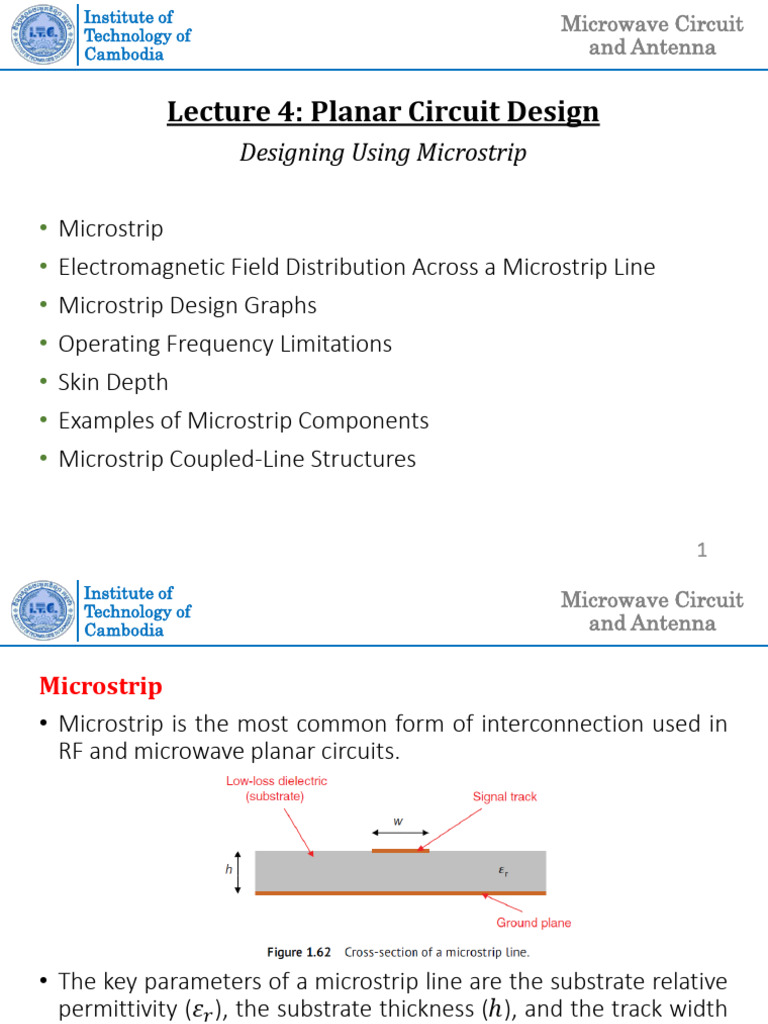 Microstrip Circuit Design Fundamentals | PDF | Antenna (Radio) | Microwave