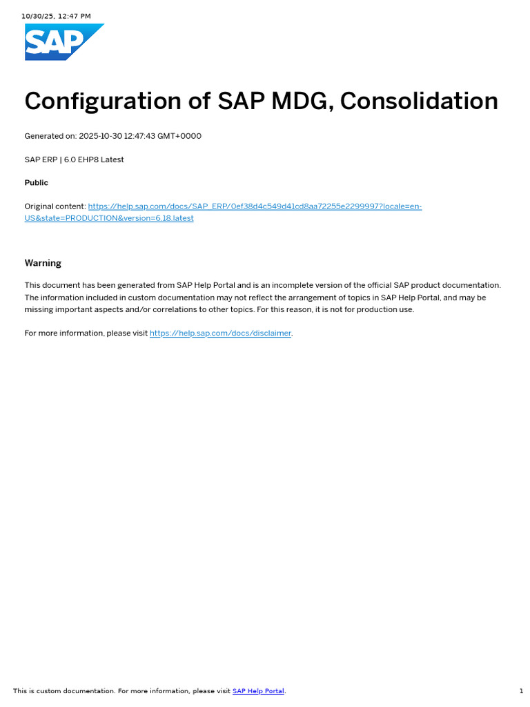 SAP MDG Consolidation Configuration Guide | PDF | Databases | Software ...