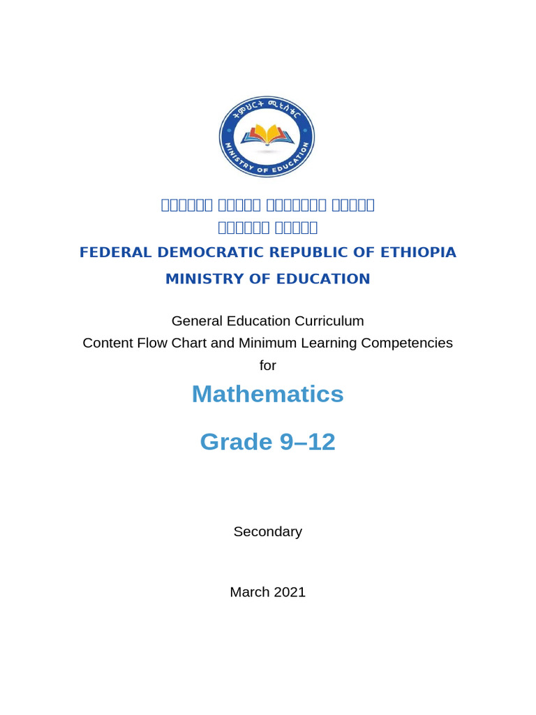 Ethiopia Grade 9-12 Math Curriculum Guide | PDF | Trigonometric ...