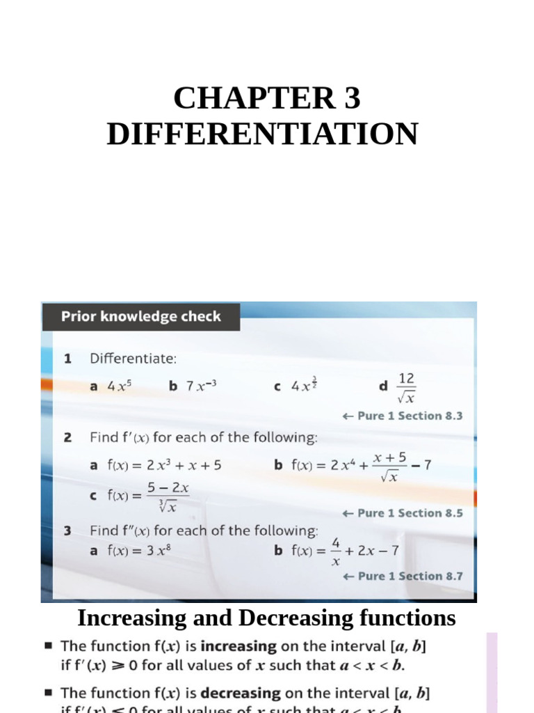Chap 7 Differentiation | PDF