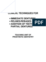 Clinical Techniques For: - Immediate Dentures