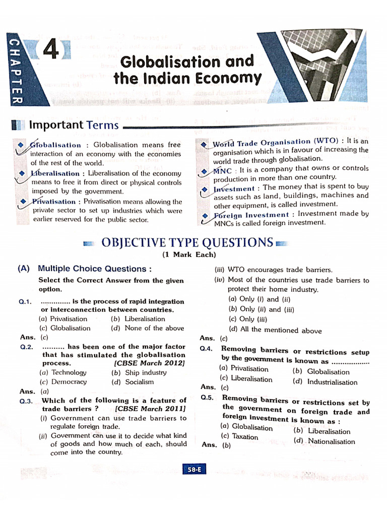 10th Eco - Globalisation and The Indian Economy | PDF