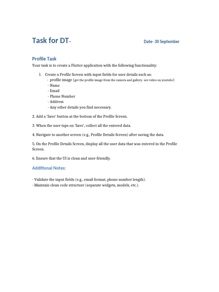 Task - 2 (Profile Detail) | PDF