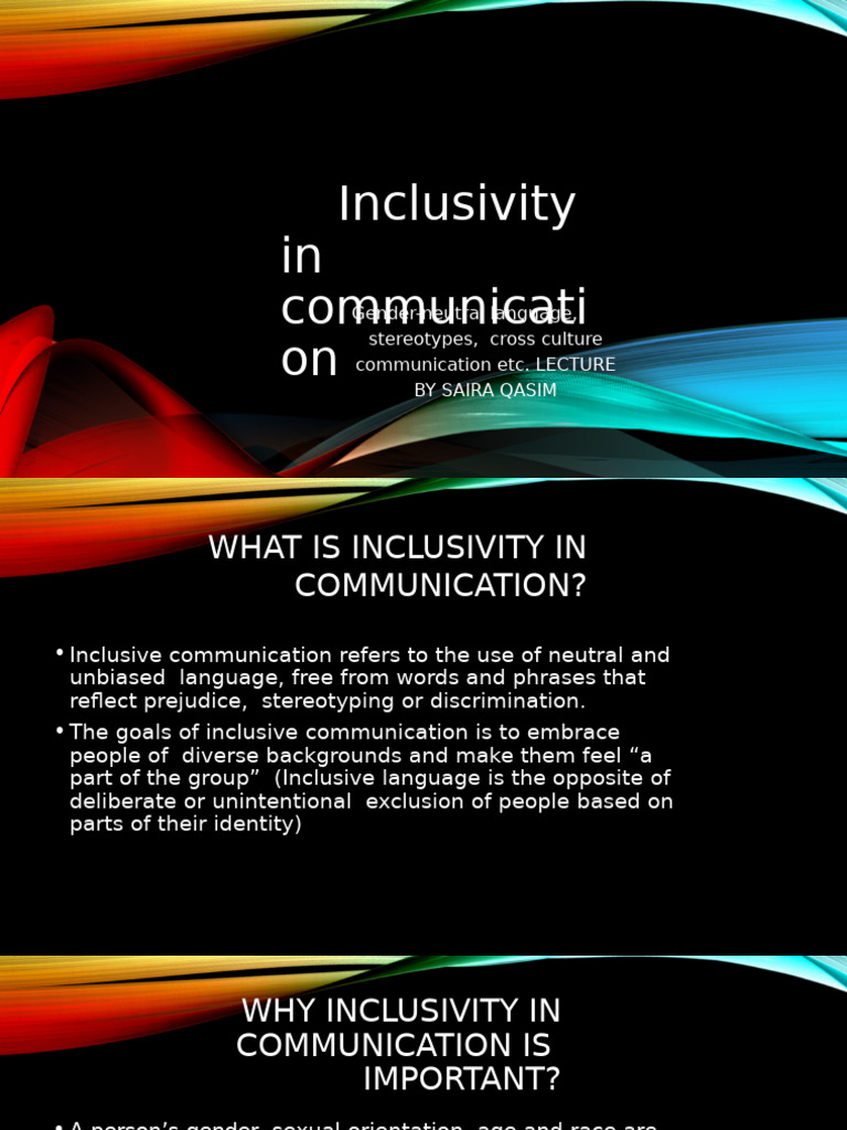 Inclusivity in Communication | PDF | Communication | Gender