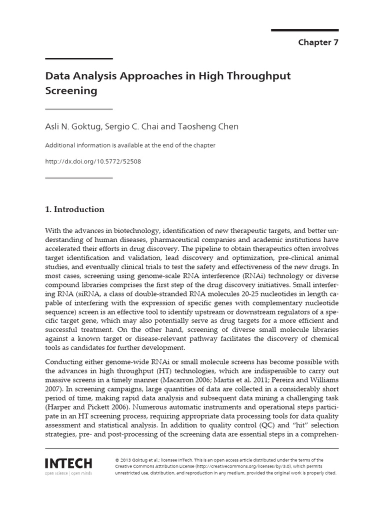 Data Analysis in High Throughput Screening | PDF | Robust Statistics ...