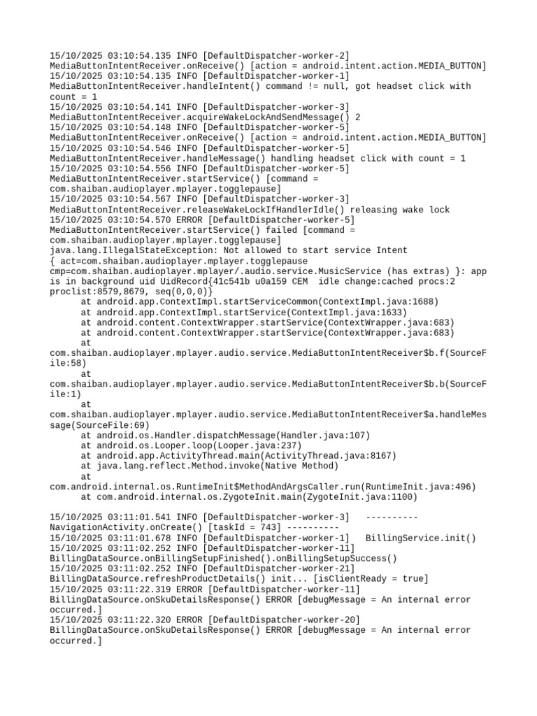 Media Button Receiver Logs Analysis | PDF | Computing | Software
