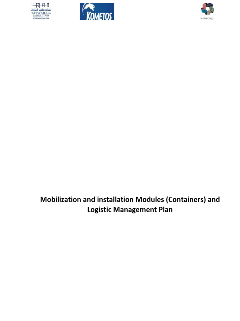 Mobilization Plan and Insatalling Module Risk Assessment&Mobile Crane ...