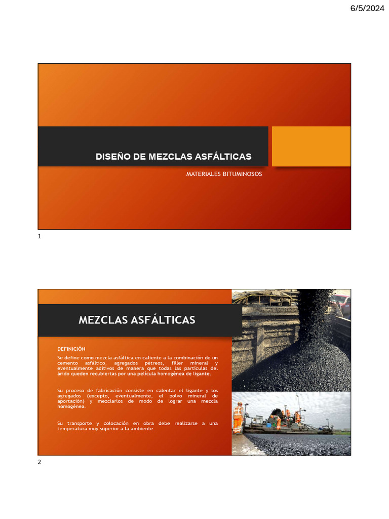 Clase 2 de Materiales Bituminosos | PDF | Materiales de construcción ...