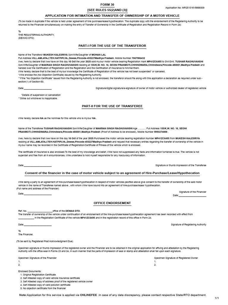 Form 30 (1) | PDF