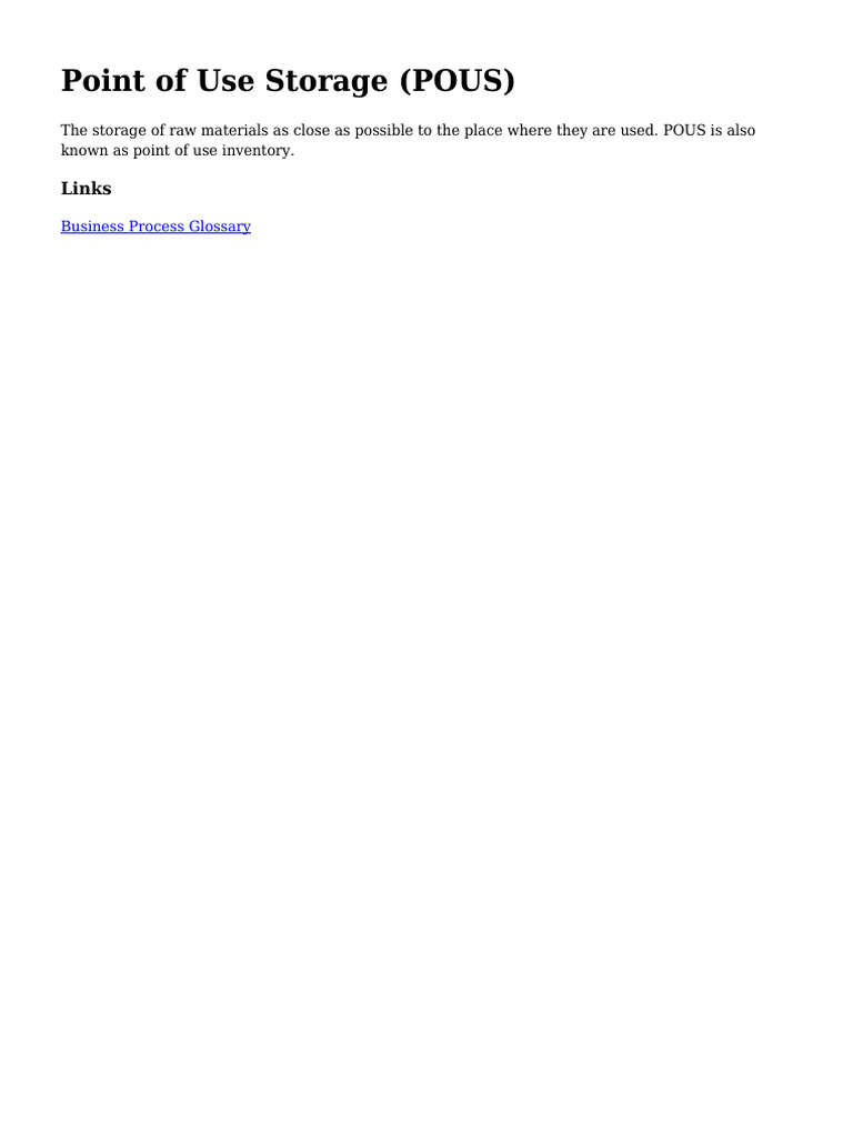 Point of Use Storage Pous | PDF