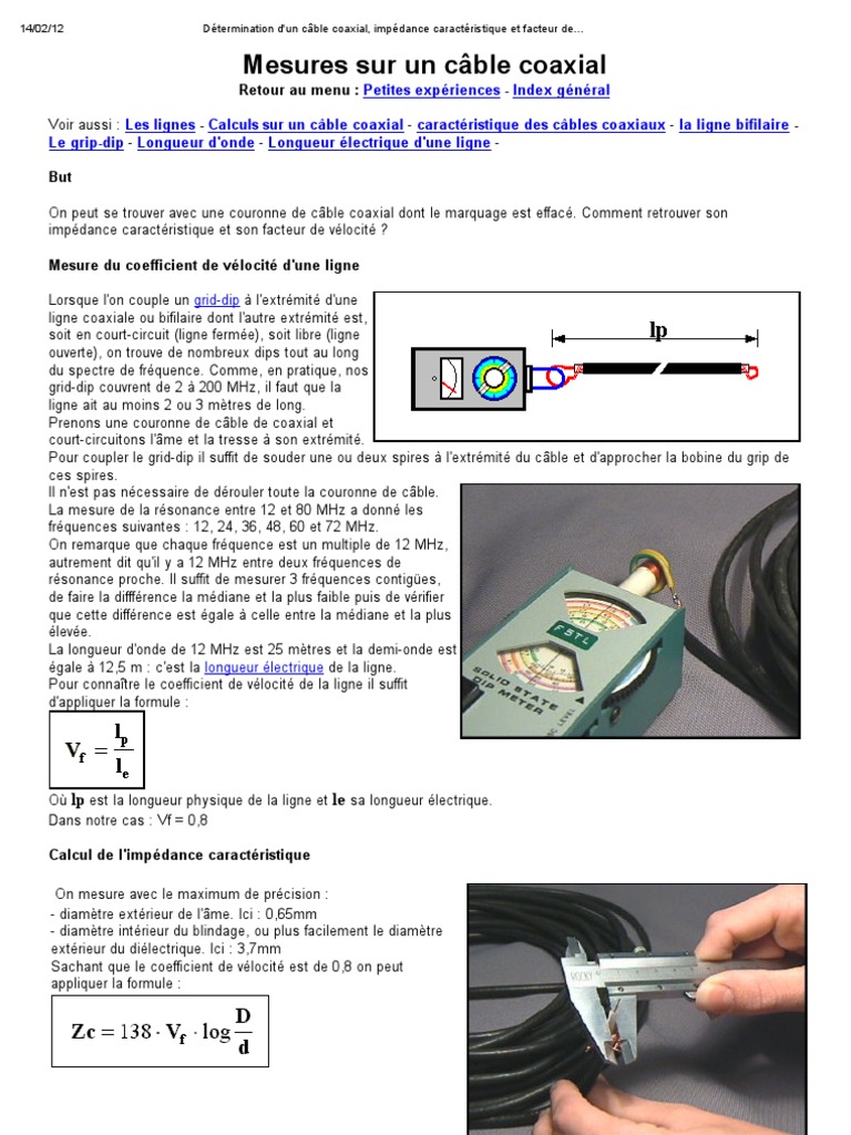 Coaxial Cable Impedance PDF Impédance (électricité) Câble coaxial