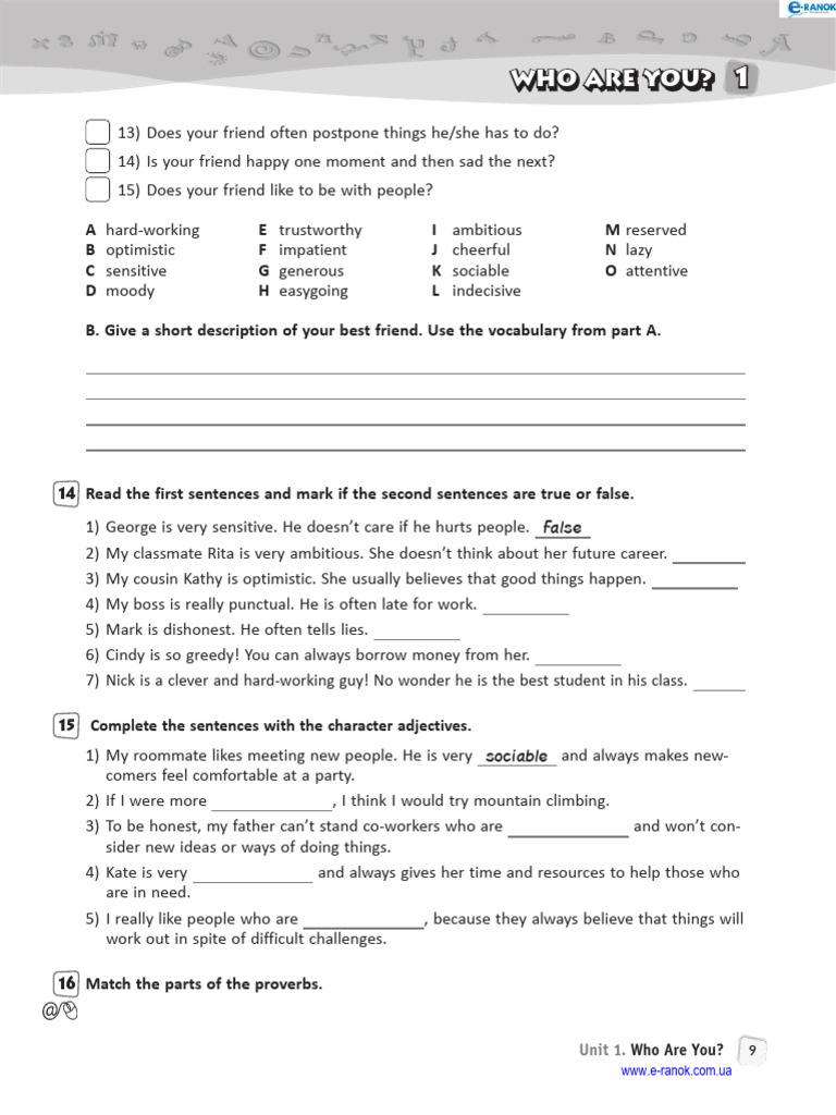 Understanding Character Traits and Descriptions | PDF