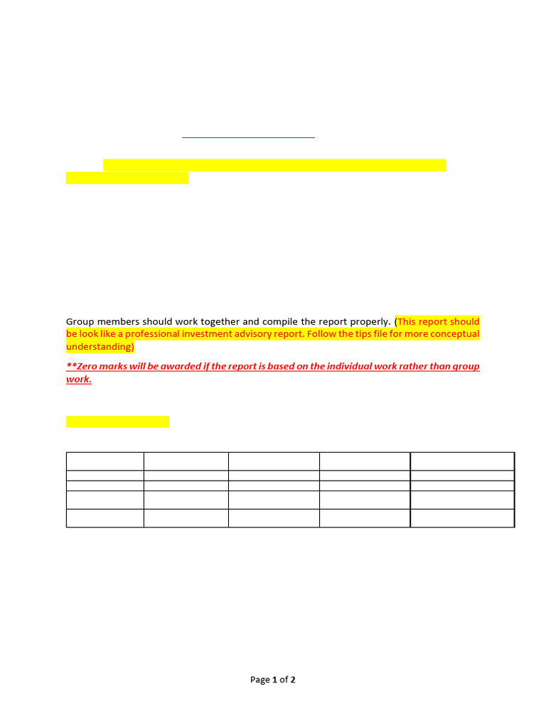 FOFA Group Assignment Guidelines 2024 | PDF | Yield Curve | Leverage ...
