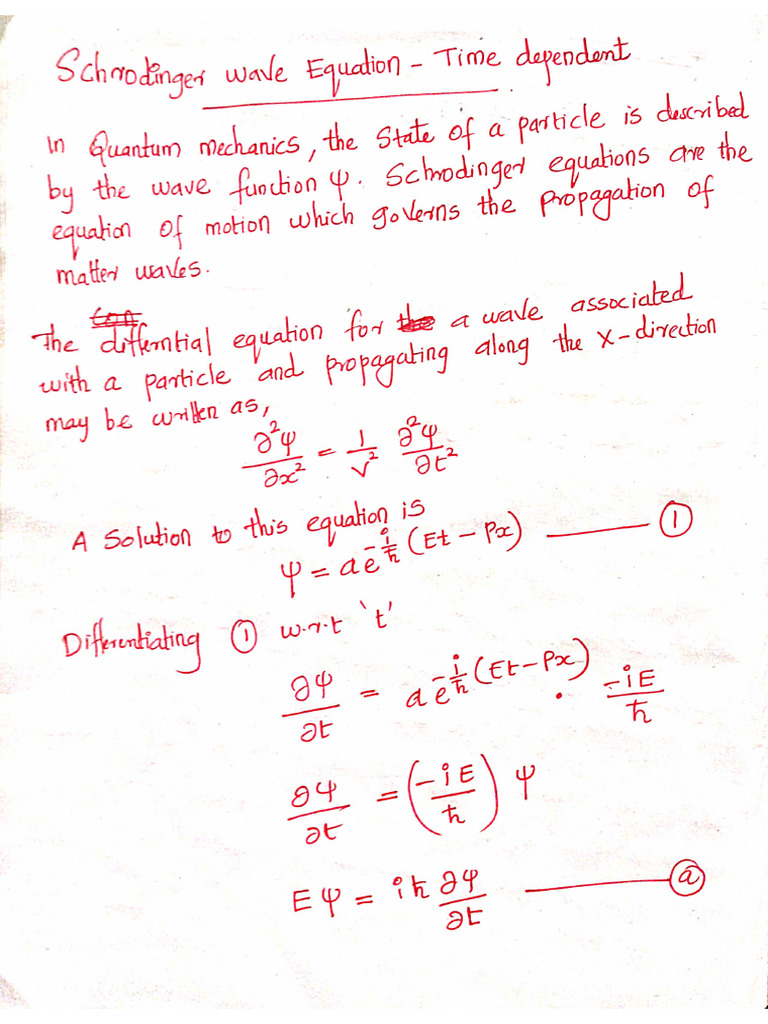 Schrodinger Wave Equation - Time Independent Form | PDF