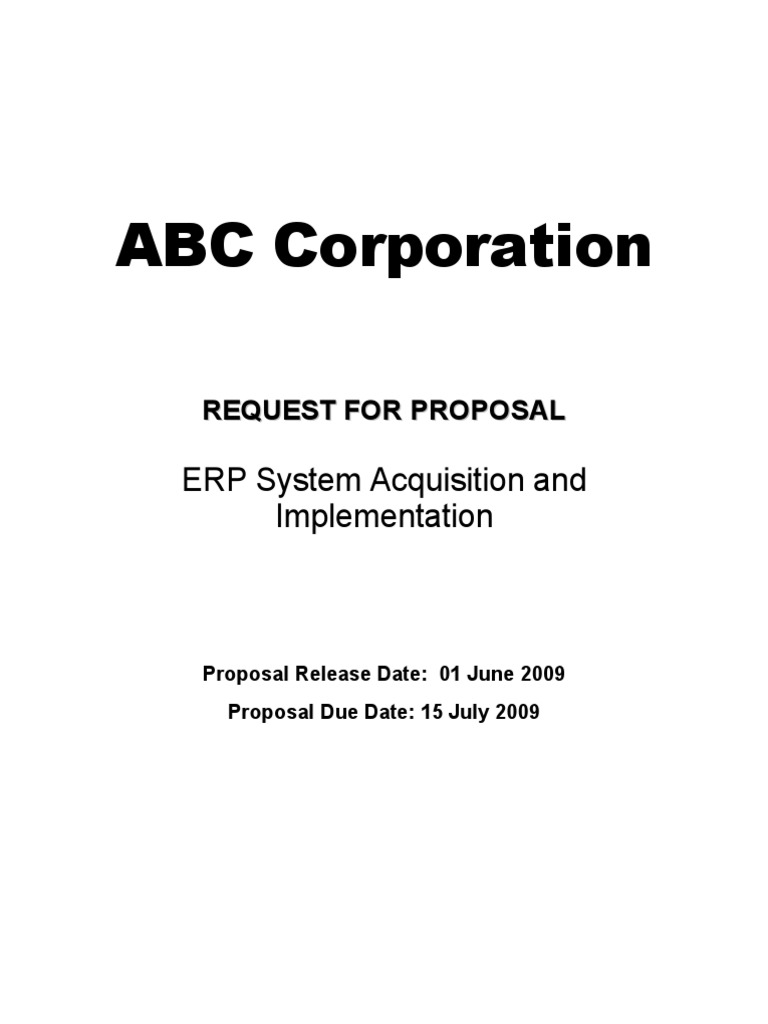 Request For Proposal Template RFP Sample | PDF | Request For Proposal ...