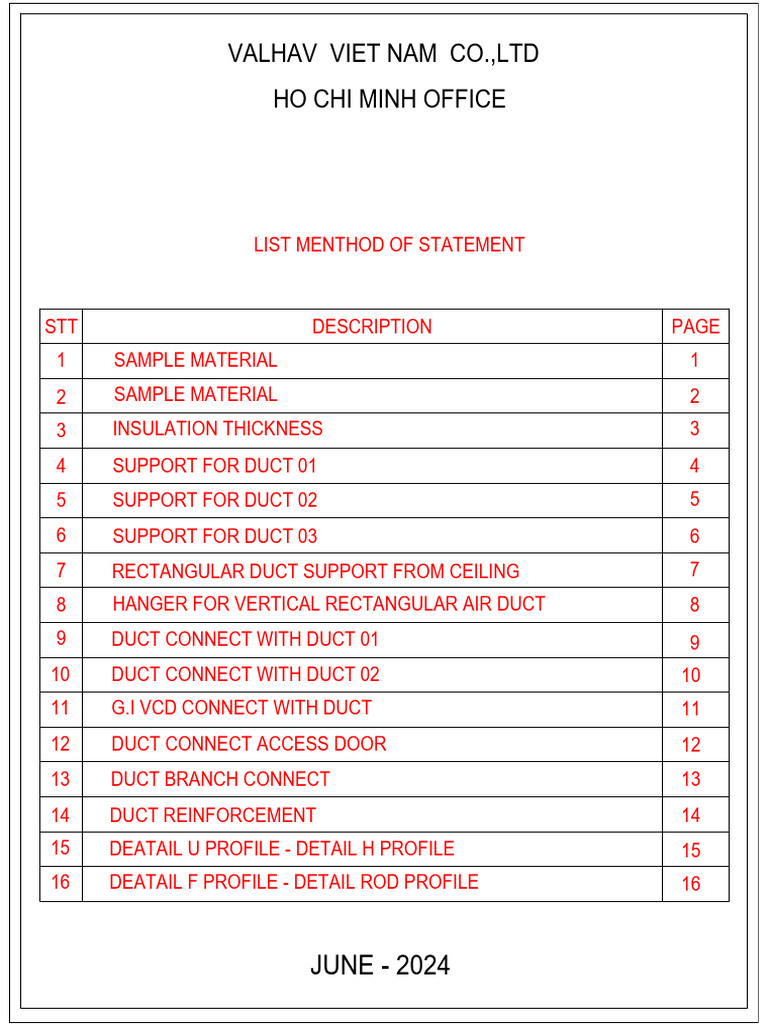 HVAC Ducting Method Statement Guide | PDF | Duct (Flow) | Building ...