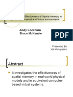 Effectiveness of Spatial Memory in 2D, 21⁄2D & 3D Physical & Virtual Environments