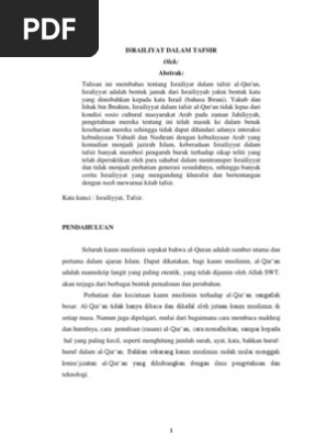 Israiliyat Dalam Tafsir