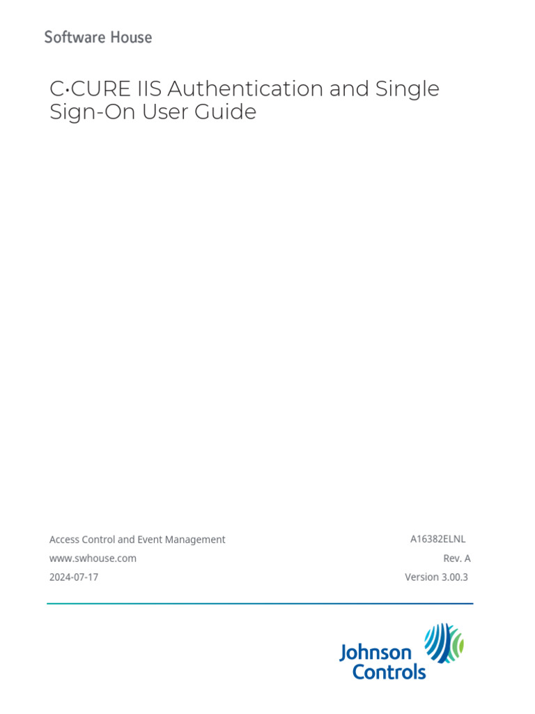 C•CURE IIS SSO User Guide | PDF | Login | Internet Information Services