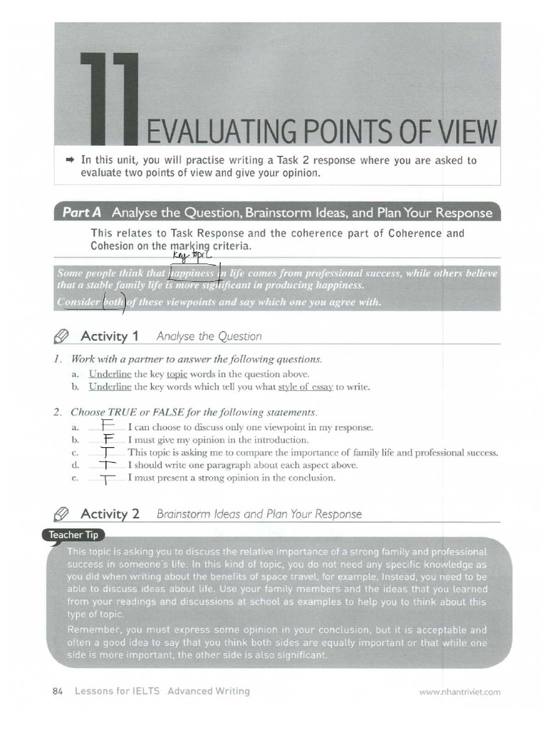 Lessons For Ielts Advanced Writing PDF | PDF