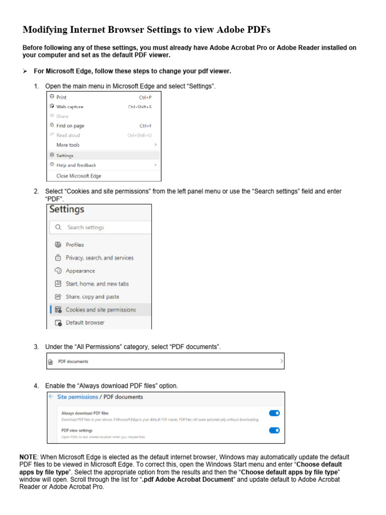 Modify Browser PDF Settings | PDF | Microsoft Windows | Communication ...