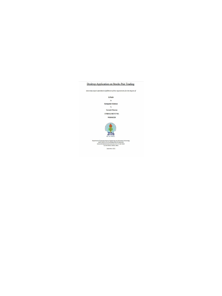 Summer Internship - 2023 Report Format | PDF