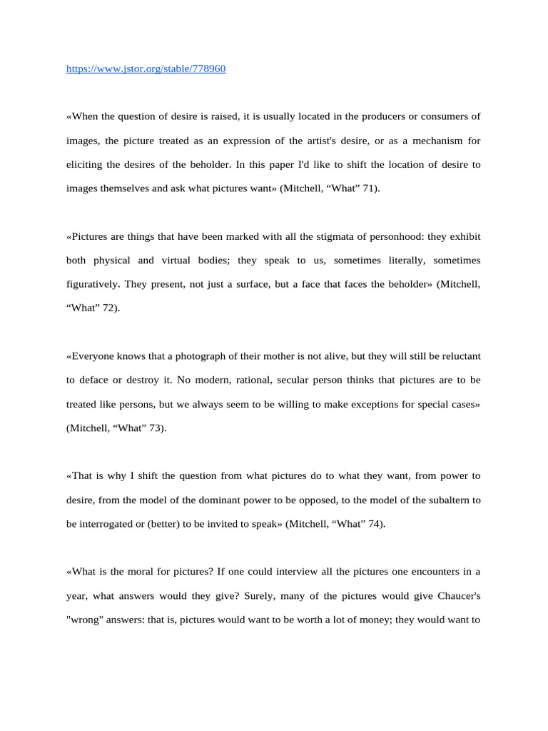 Mitchell What Do The Pictures Want PDF