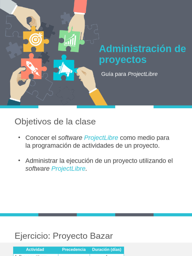Guía de ProjectLibre para Proyectos Bazar | PDF | Informática