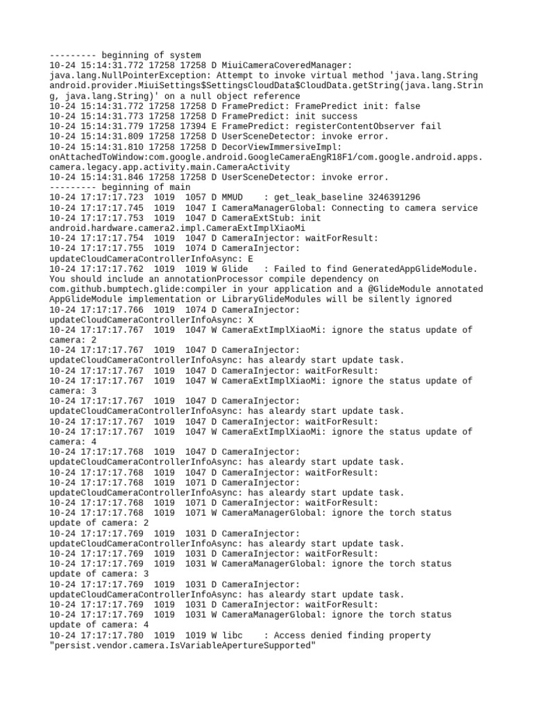Camera Error Logs and Diagnostics | PDF | Software | Software Engineering