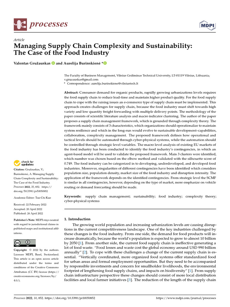 Managing Supply Chain Complexity and Sustainabilit | PDF | Supply Chain ...