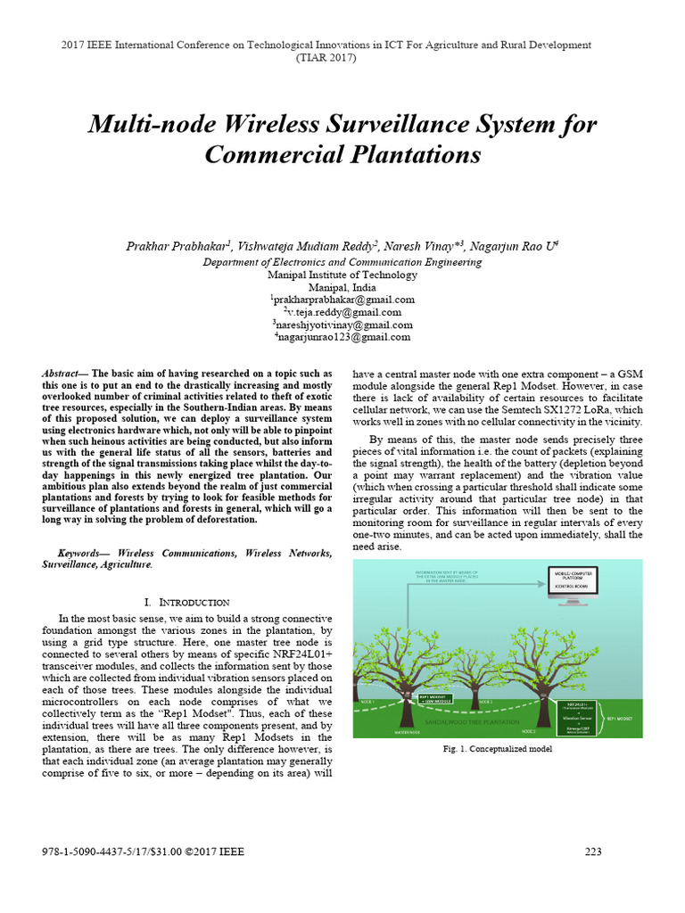 Multi-Node Wireless Surveillance System For Commercial Plantations | PDF
